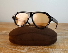 Tom Ford Icon TF1225 Oversized Aviator Sunglasses 59mm Black/Brown Lens picture