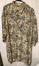Campia Men's XXL Hawaiian Tropical Leaf Rayon Collared Short Sleeve Button-Up picture