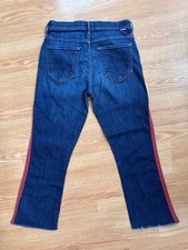 Mother Jeans Womens 27 Insider Crop Step Fray Stretch Dark Wash Denim USA 27x25 picture