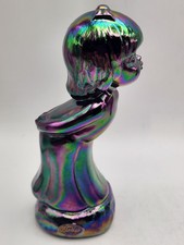 Vintage Fenton Carnival Glass Kissing Girl Figurine Iridescent Marked picture