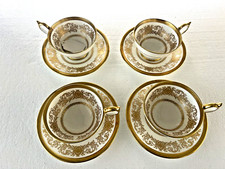 Aynsley Imperial Gold 194 Lot of 4 cup & saucer sets Fine Bone English China picture