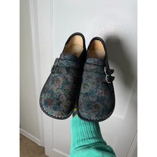 NEW Alegria PG Lite Clogs 38 ALL-509X Holographic Floral Multi Dot Double Strap picture