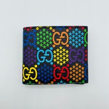 Gucci Unisex Black/Rainbow GG Supreme Psychedelic Bi-fold Wallet 601089 1058 NT picture