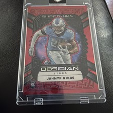 2023Panini Obsidian Supernova Jahmyr Gibbs #12 Asia Red Flood Electric Etch (RC) picture