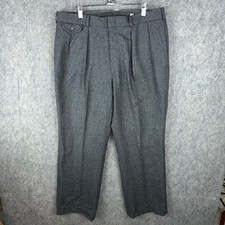 Polo Ralph Lauren Trouser Men 38 Grey Wool Pleated Flannel Talon Zip VTG 70s 80s picture