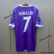 Ronaldo #7 Real Madrid Jersey 2016/2017 UEFA Short Sleeve Purple S picture