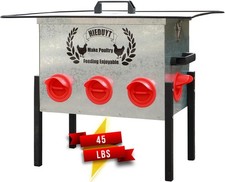 45lb Large Automatic Chicken Feeder No-Waste Poultry 8 Ports Metal Feeder picture