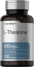 L-Theanine Supplement | 400mg | 120 Powder Capsules | Non-GMO & Gluten Free picture
