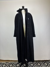 Windsmoor Black Coat Long Size Uk10/Medium Double Front Panel with Zip+Buttons picture