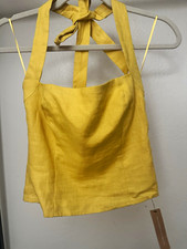 Reformation - 100% Linen Malika Halter top in Sunflower. picture