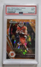 Trevor Lawrence 2021 Panini Prizm Draft Picks #106 RC Orange Ice PSA 9 picture