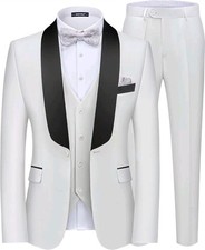 MAGE MALE Men's 3 Piece Suit Shawl Collar Slim Fit M Elegant Tuxedo Solid One.54 picture