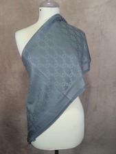 Auth Chanel Scarf Shawl Stole Wrap 65% Cashmere 35% Silk Gray Used picture