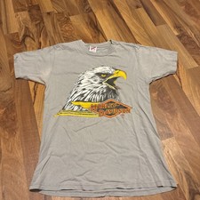 Vintage 80s Harley Davidson Eagle T Shirt Fargo ND Stagecoach RK Stratman USA M picture