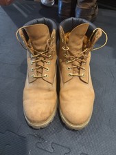 Timberland Men’s Wheat Nubuck Ankle Work Boots Lace Up Round Toe 10 picture