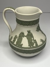 Wedgwood Jasperware Sage Cream Grecian Pitcher Lord Wedgwood Signed Rare Decor picture