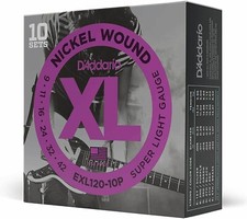 10 Sets EXL120 D'Addario Electric Guitar Strings 9-42 Super Light  EXL120-10p picture