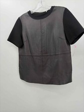 Pre-Owned Elie Tahari Black Size Small Leather Blouse picture