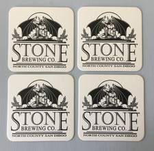 Stone Brewing Coasters Vintage Set of 4 Gargoyle San Diego Craft Beer Bar Pub picture