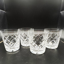 Set of 4 Signed Waterford Diamond Pattern 6 oz Rocks Glasses picture