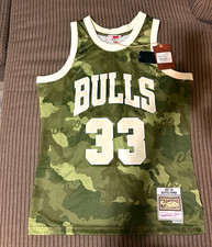 Mitchell & Ness Chicago Bulls Scottie Pippen #33 Camo Jersey Men's M picture