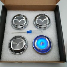 4PCS 56mm Self-Powered Floating LED Wheel Hub Light Hub Caps for Mazda Black picture