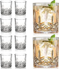 Crystal Whiskey Glasses Set of 8(Buy 6, Get 2 Free), 11 OZ Old Fashioned Whiskey picture