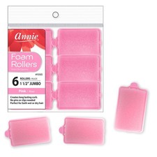 Jumbo Pink Foam Heatless Curlers Soft Sponge Hair Rollers 6 Count Foam Curlers picture