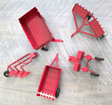 ERTL 1:32 Bundle Of 5 VTG Farm Implements Wagon Manure Spreader Disc Harrow Plow picture
