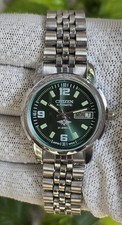 Vintage Citizen Automatic Men's Watch Green Dial Day Date 21 Jewels Steel picture