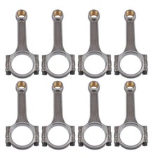 5.7'' I-Beam Forged Connecting Rods Set 8Pcs Silver for Chevrolet SBC 350 Bushed picture