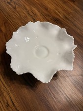 Fenton Leaf Rare Milk Glass White Bowl picture