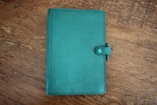 Rare Vintage Filofax Green Lizard-Embossed Calf Leather Ring Planner Organizer picture