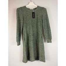 Fantaslook NWT Sage Ribbed Knit Fit & Flare Dress S picture