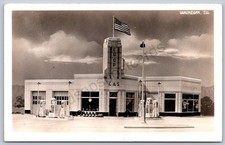 K11/ Waukegan Illinois RPPC Postcard c1930s Co-Op Gas Station Garage  313 picture