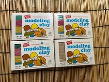 LOT OF 4 16oz Boxes X4 colored sticks Klean Klay Modeling Clay Non-Drying 64 OZ. picture