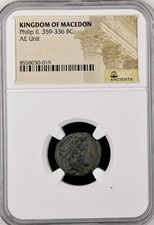 359BC-336BC Greek Ancient Kingdom of Macedon NGC Genuine Coin Philip II Apollo picture