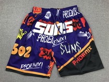 New Phoenix Suns Purple graffiti pocket Men Basketball Shorts picture