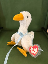 Ty Attic Treasures Georgette White Goose Plush w/ Heart Tag 1997 Vintage picture
