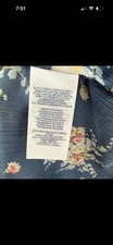 Chaps Womens XXL Floral Peasant Blouse Navy Blue Bell Sleeve Boho Tunic Top NWT picture