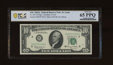 DBR 1963-A $10 FRN St. Louis Gem Fr. 2017-H PCGS-B 65 PPQ Serial H50797345A picture