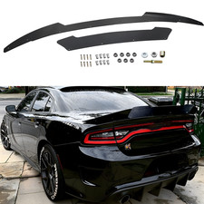 2 Pcs BK Decklid Spoiler Gurney Flap Wicker bill For Dodge Charger SRT 2015-2023 picture