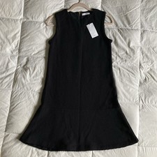 NWT Mango MNG Suit Collection Little Black Dress Mini S/M Stretchy Waffle Flare picture