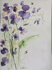Original Signed Watercolor. Wall art. 12 x 9