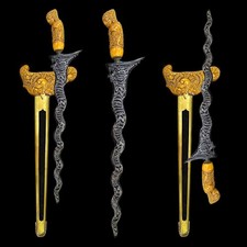 Antique Indonesian Javanese Madura Keris Kris Dagger Rare pamor and Naga dapur picture