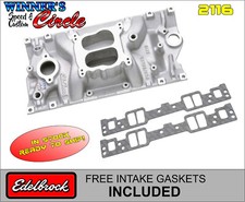 Edelbrock 2116 Performer Intake SB Chevy w/Vortec Heads w/ FREE Intake Gaskets picture