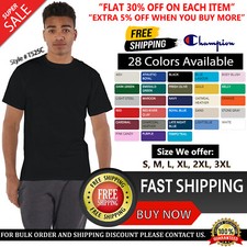 Champion Mens Crew Neck T Shirt Short Sleeve T-Shirt T525C S, M, L, XL, 2XL, 3XL picture