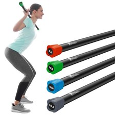 XPRT FITNESS 48''/ 4FT Weighted Workout Bar 5-30lb Steel Core Exercise Training picture