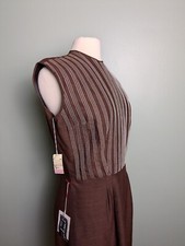 Deadstock Vintage 1960s Striped Brown Pencil Dress picture