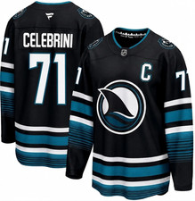 Macklin Celebrini #71 San Jose Sharks Black Hockey Jersey Player Jersey picture